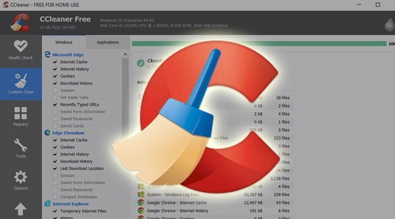 Giao diện thân thiện của CCleaner giúp người dùng dễ dàng dọn dẹp file rác